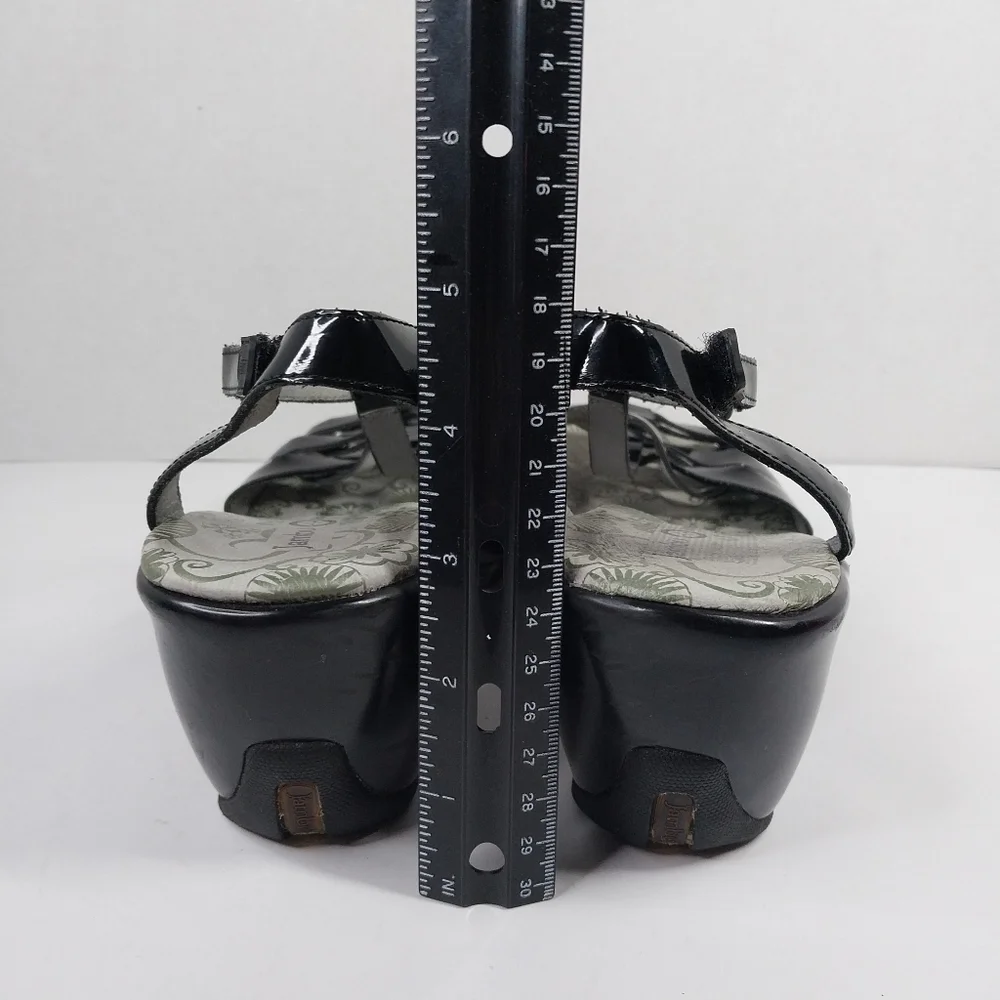 Jambu Sport Wedge Camden Size 9 M Glossy Black T-Strap Sandals Shoes - Picture 5 of 13